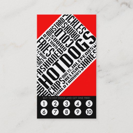 hotdog loyaliteit (wordWEBs) Klantenkaartje (Voorkant)