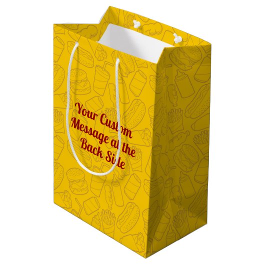 Hotdog Medium Gift Bag Medium Cadeauzakje (Achterkant Gekanteld)