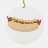Hotdog met mosterd keramisch ornament (Voorkant)