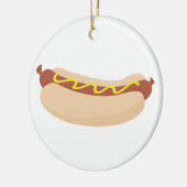 Hotdog met mosterd keramisch ornament (Links)