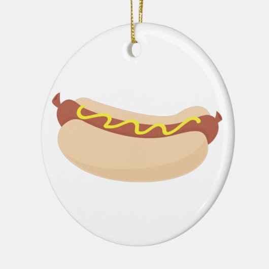 Hotdog met mosterd keramisch ornament (Links)