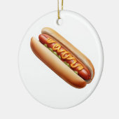 Hotdog met mosterd keramisch ornament (Links)