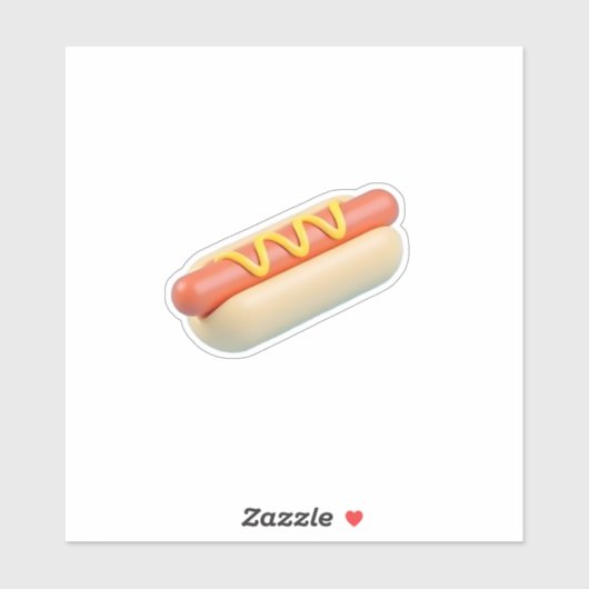 Hotdog met mosterd laptop sticker (Vel)