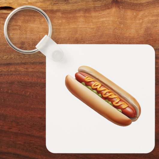 Hotdog met mosterd sleutelhanger (Voorkant)