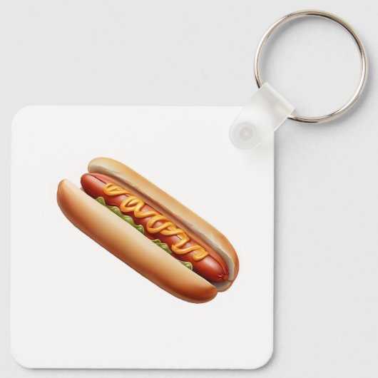 Hotdog met mosterd sleutelhanger (Achterkant)