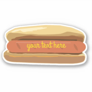Hotdog met mosterd sticker
