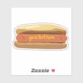 Hotdog met mosterd sticker (Vel)