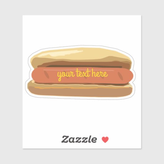 Hotdog met mosterd sticker (Vel)