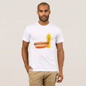 Hotdog met mosterdfles Mannen T-shirt (Voorkant volledig)
