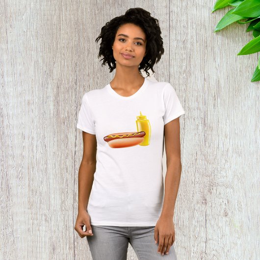 Hotdog met mosterdfles vrouwen T-shirt