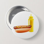 Hotdog met mosterdflesfles Button (Voorkant /achterkant)