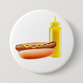 Hotdog met mosterdflesfles Button (Voorkant)