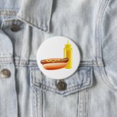 Hotdog met mosterdflesfles Button (In situ)