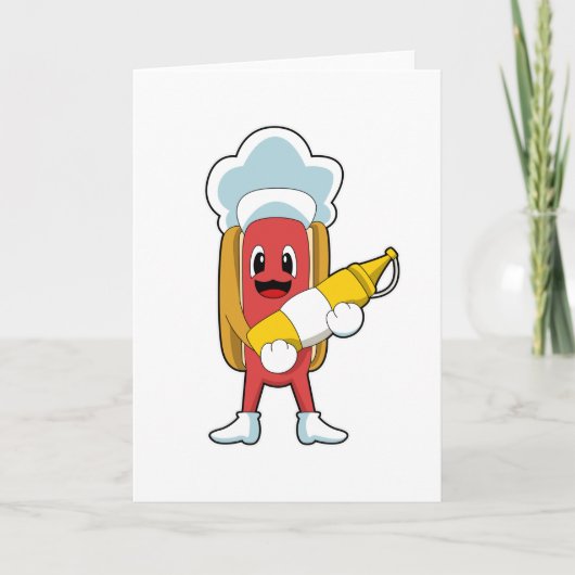 Hotdog met Mustard Kaart (Voorkant)