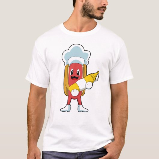 Hotdog met Mustard T-shirt (Voorkant)