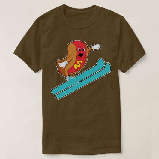 hotdog met Ski Jumper met Ski T-shirt (Design voorkant)
