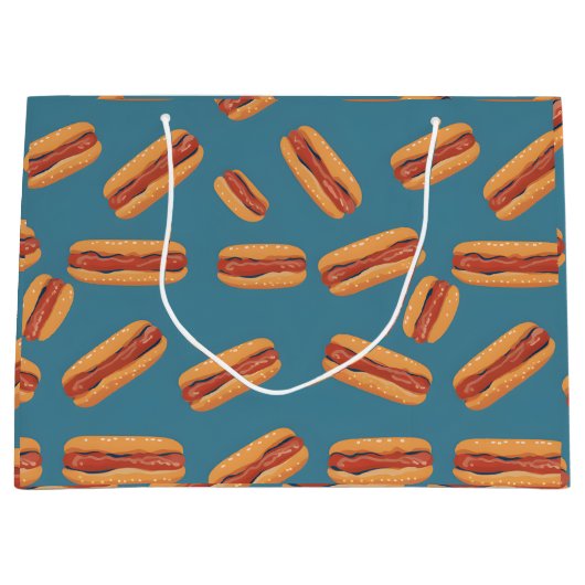 Hotdog Party Gift Bag Verjaardag Wrapping Papier Groot Cadeauzakje (Voorkant)