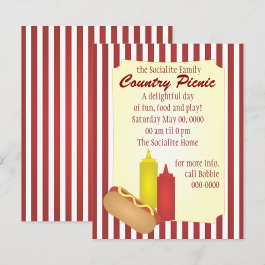 Hotdog Picnic Kaart (Voorkant / Achterkant)