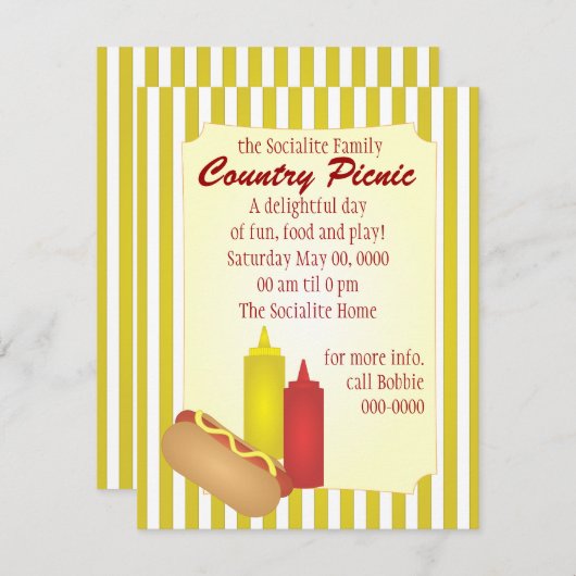 Hotdog Picnic Kaart (Voorkant / Achterkant)