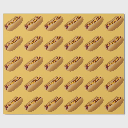 Hotdog Pop Art Wrapping Paper Cadeaupapier (Vlak)