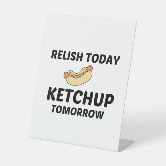 HOTDOG RELISH KETCHUP RECLAMEBORD MET VOETSTUK (Voorkant)