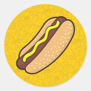 Hotdog Ronde Sticker