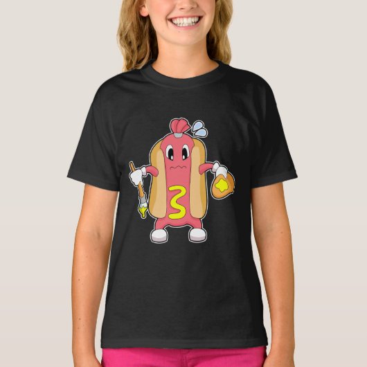 Hotdog Schilderen Penseel Kleur T-shirt (Voorkant)