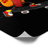 Hotdog Skater Funny Skating Bratwurst Poster (Hoek)