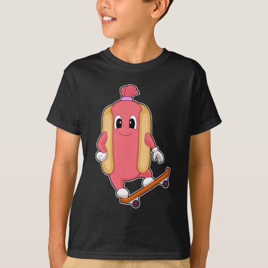Hotdog Skater Skateboard Sport T-shirt (Voorkant)