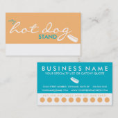 hotdog-standaard in de stad (aanpasbare kleuren) klantenkaartje (Voorkant / Achterkant)