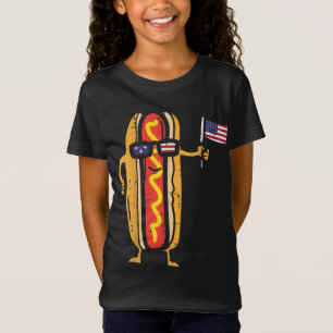 Hotdog Sunbril American Flag USA Funny 4th of J T-shirt