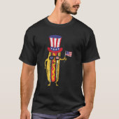 Hotdog Sunglazen Amerikaanse vlag op 4 juli van di T-shirt (Voorkant)