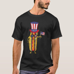 Hotdog Sunglazen Amerikaanse vlag op 4 juli van di T-shirt
