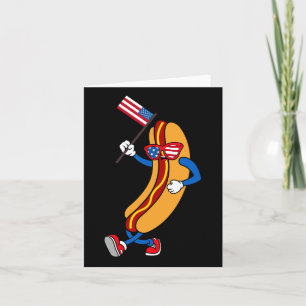 Hotdog Sungles Amerikaanse vlag VS grappig 4 juli Kaart
