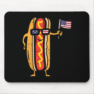 Hotdog Sungles Amerikaanse vlag VS grappig 4 juli Muismat