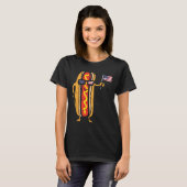 Hotdog Sungles Amerikaanse vlag VS grappig 4 juli T-shirt (Voorkant volledig)
