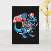 Hotdog Trex Dinosaur 4 juli Amerisaurus Peuter Kaart (Gele Bloem)
