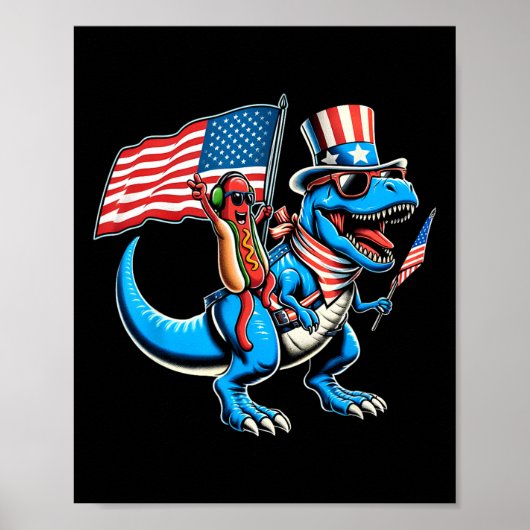 Hotdog Trex Dinosaur 4 juli Amerisaurus Peuter Poster (Voorkant)