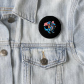 Hotdog Trex Dinosaur 4 juli Amerisaurus Peuter Ronde Button 5,7 Cm (In situ)