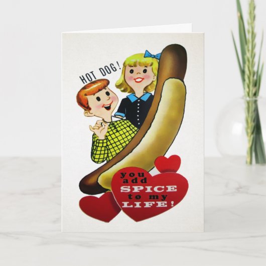  hotdog-Valentijnsdag Feestdagen Kaart (Voorkant)