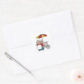 Hotdog Vendor Vierkante Sticker (Envelop)