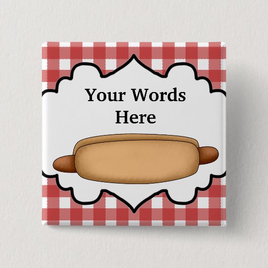 Hotdog Vendor voegt woordenknop toe Vierkante Button 5,1 Cm (Voorkant)