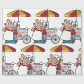 Hotdog Vendor Wrapping Paper Cadeaupapier (Vlak)