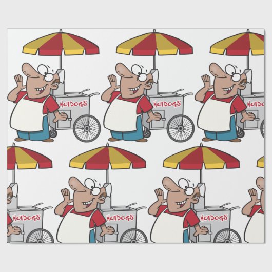 Hotdog Vendor Wrapping Paper Cadeaupapier (Vlak)