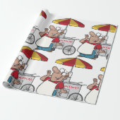 Hotdog Vendor Wrapping Paper Cadeaupapier (Uitgerold)
