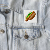 Hotdog Vierkante Button 5,1 Cm (In situ)