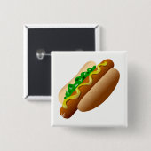 Hotdog Vierkante Button 5,1 Cm (Voorkant /achterkant)