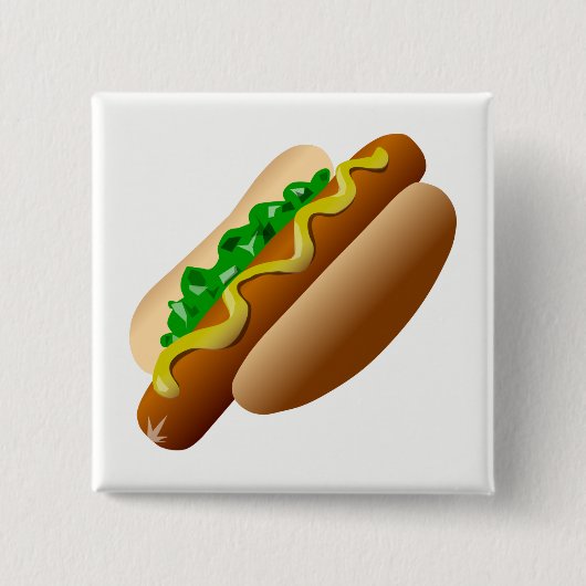 Hotdog Vierkante Button 5,1 Cm (Voorkant)