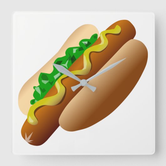 Hotdog Vierkante Klok (Voorkant)