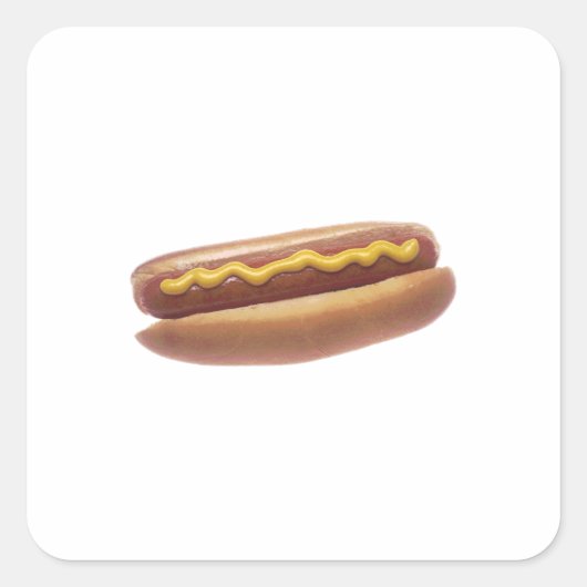 Hotdog Vierkante Sticker (Voorkant)